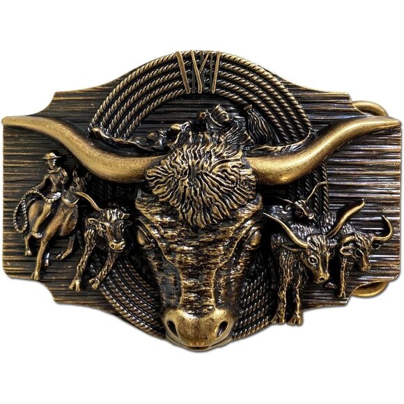 Men's Classic Western Fashion Belt Buckle Motorcycle Rider Street Punk Style - Picture 1 of 4